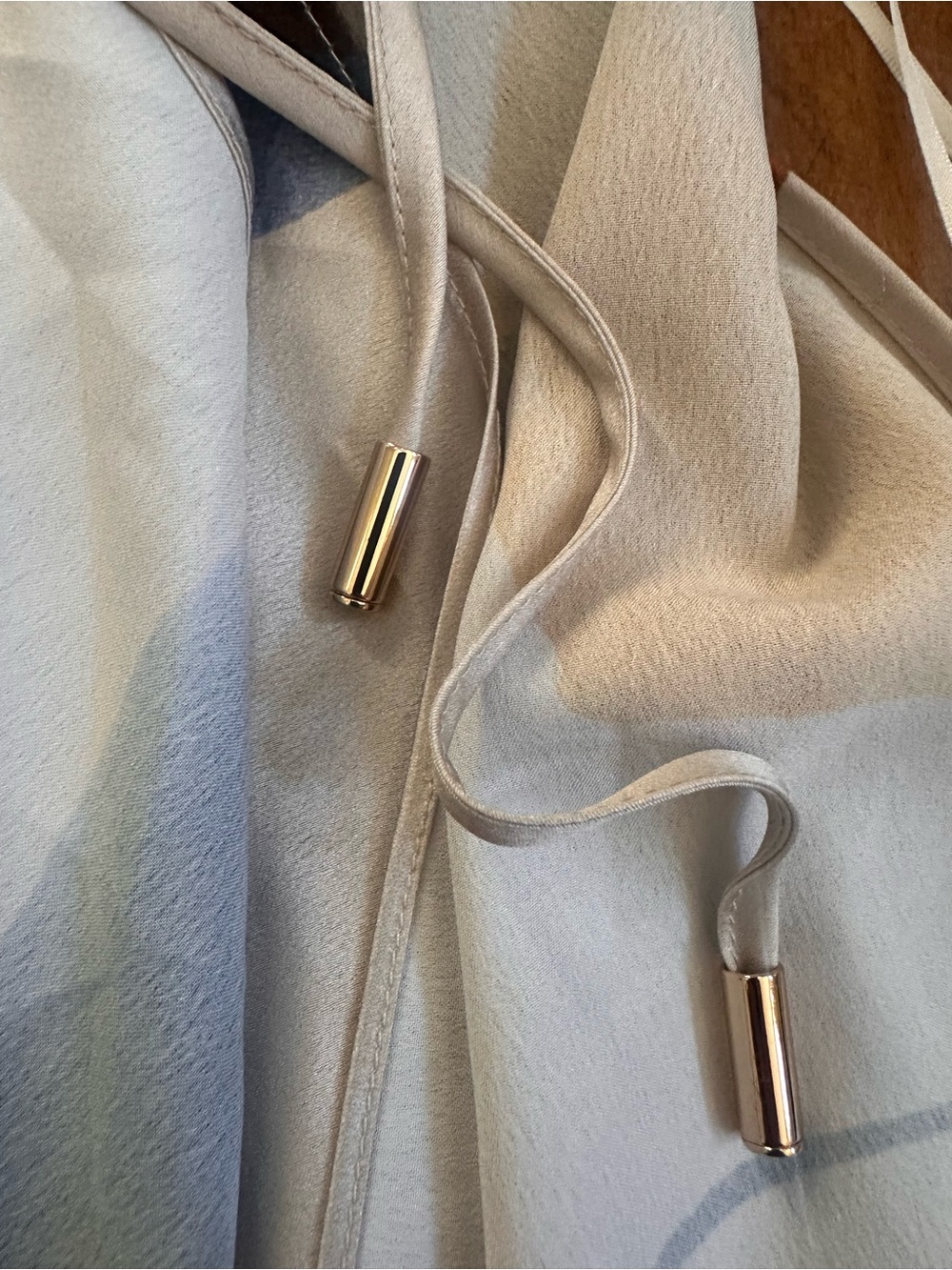 JLUXLABEL Ivory Satin Midi Dress with Rust and Navy Abstract Print - Picture 4 of 5